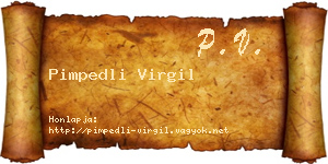 Pimpedli Virgil névjegykártya